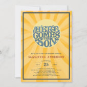 Hier komt het Son Baby shower Kaart (Voorkant)