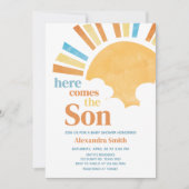 Hier komt het Son Baby shower Kaart (Voorkant)