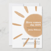 Hier komt het Son baby shower Kaart (Voorkant)