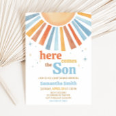 Hier komt het Son Baby shower Kaart