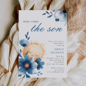 Hier komt het Son Baby shower Kaart