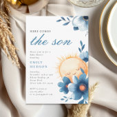 Hier komt het Son Baby shower Kaart