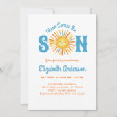 Hier komt het Son Baby shower Kaart (Voorkant)