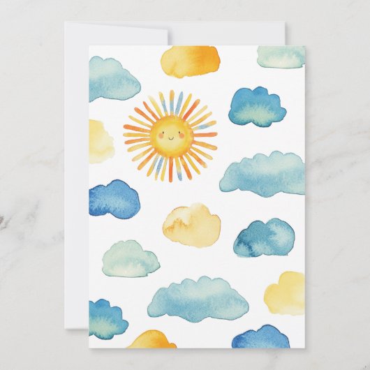 Hier komt het Son Baby shower Kaart (Achterkant)