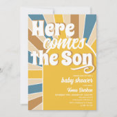 Hier komt het Son Baby shower Kaart (Voorkant)