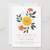 Hier komt het Son Baby shower Kaart (Voorkant)