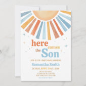 Hier komt het Son Baby shower Kaart (Voorkant)