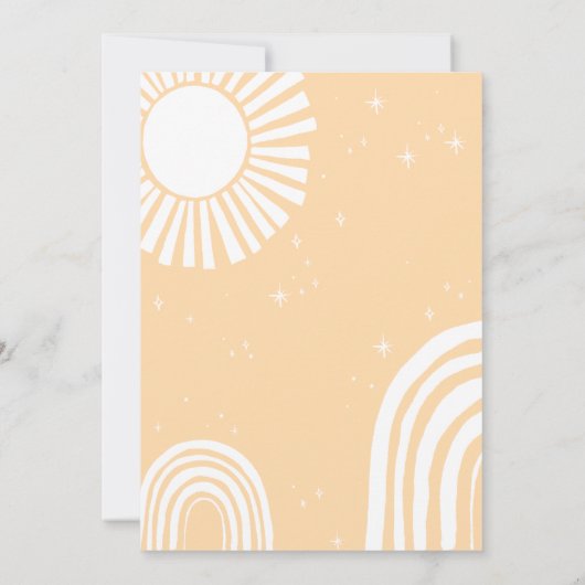 Hier komt het Son Baby shower Kaart (Achterkant)