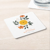 Hier komt het Son Baby shower Kartonnen Onderzetters (Schuin)