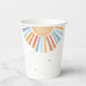 Hier komt het Son Baby shower Papieren Bekers (Achterkant)