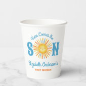 Hier komt het Son Baby shower Papieren Bekers