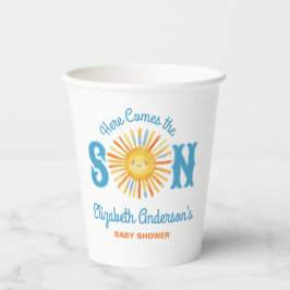 Hier komt het Son Baby shower Papieren Bekers