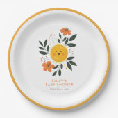 Hier komt het Son Baby shower Papieren Bordje (Voorkant)