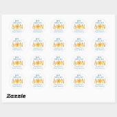 Hier komt het Son Baby shower Ronde Sticker (Vel)