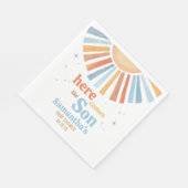 Hier komt het Son Baby shower Servet (Hoek)