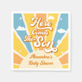 Hier komt het Son Baby shower Servet (Voorkant)