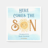 Hier komt het Son Baby shower Servet (Voorkant)