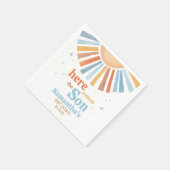 Hier komt het Son Baby shower Servet (Hoek)