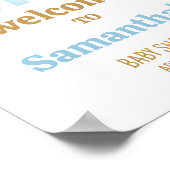 Hier komt het Son Baby shower Welkom Poster (Hoek)