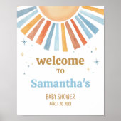 Hier komt het Son Baby shower Welkom Poster (Voorkant)
