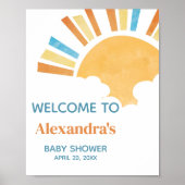 Hier komt het Son Baby shower Welkom Poster (Voorkant)