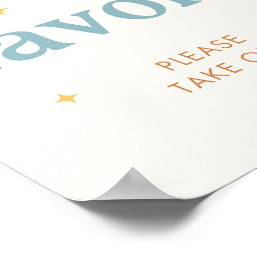 Hier komt het Son Boho Baby shower Favors bord Poster (Hoek)