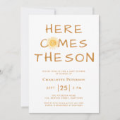 Hier komt het Son Boho Baby shower Kaart (Voorkant)