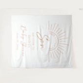 Hier komt het Son Boho Baby shower Wandkleed (Voorkant (horizontaal))