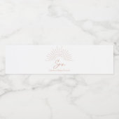 Hier komt het Son Boho Baby shower Waterfles Etiket (Enkel label)