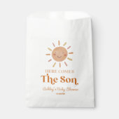 Hier komt het Son Boho Bohemian Retro Baby shower Bedankzakje (Voorkant)