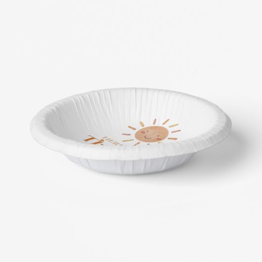 Hier komt het Son Boho Bohemian Retro Baby shower Papieren Kommen (Gebogen)