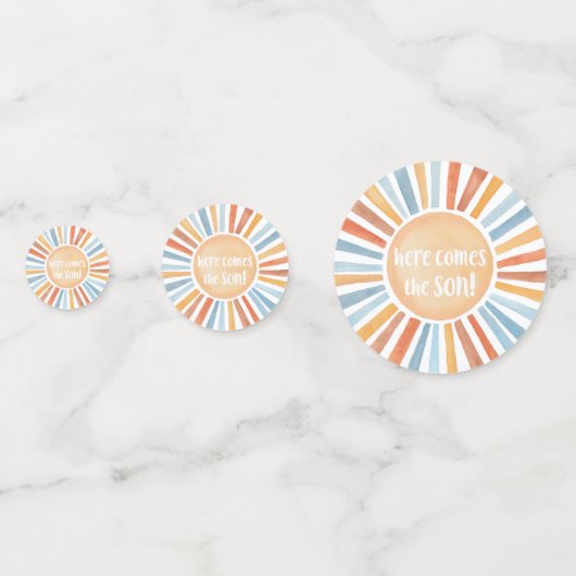 Hier komt het SON boho boy baby shower Confetti (Voorkanten)