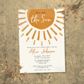 Hier komt het Son Boho Boy Baby shower Kaart