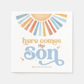 Hier komt het Son Boho Boy Baby shower Servet (Voorkant)