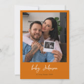 Hier komt het Son Boho Boy Photo Baby shower Kaart (Achterkant)