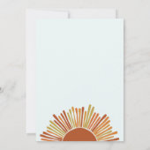 Hier komt het Son Boho Retro Boy Baby shower Kaart (Achterkant)