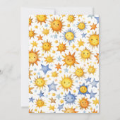 Hier komt het Son Boho Retro Boy Baby shower Kaart (Achterkant)