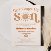 Hier komt het Son Boho Sun regenboog Baby shower Kaart