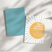 Hier komt het Son Boho Sunshine baby shower Kaart