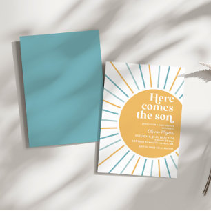Hier komt het Son Boho Sunshine baby shower Kaart