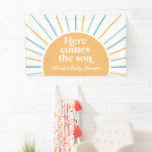 Hier komt het Son Boho Sunshine Baby shower Spandoek (Insitu)