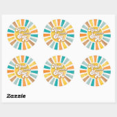 Hier komt het Son Boho Sunshine Boy Baby shower Ronde Sticker (Vel)