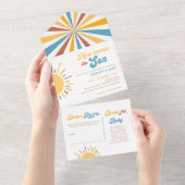 Hier komt het Son Boy Baby shower All In One Uitnodiging (Afscheurbaar)