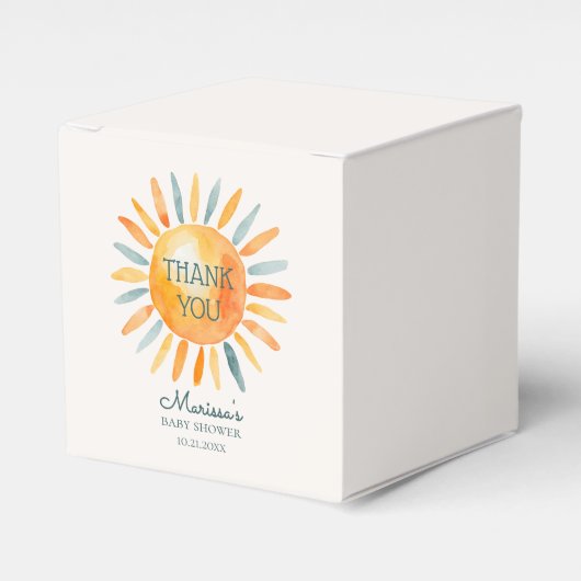 Hier komt het Son Boy Baby shower Bedankdoosjes (Voorkant Zijde)