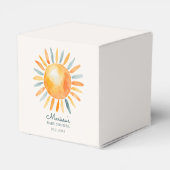 Hier komt het Son Boy Baby shower Bedankdoosjes (Achterkant)