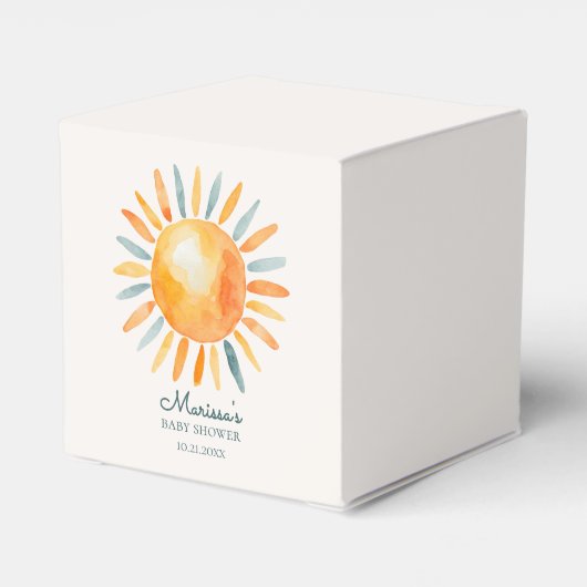 Hier komt het Son Boy Baby shower Bedankdoosjes (Achterkant)