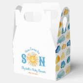 Hier komt het Son Boy Baby shower Bedankdoosjes (Geopend)