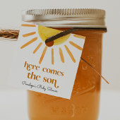 Hier komt het Son Boy Baby shower Bedankjes Labels