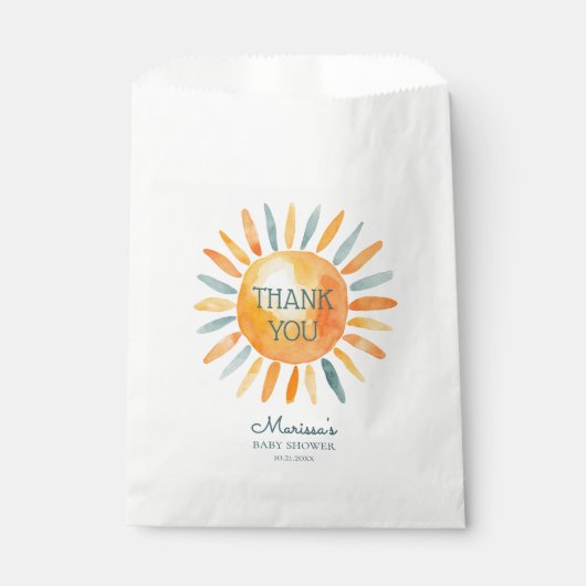 Hier komt het Son Boy Baby shower Bedankzakje (Voorkant)