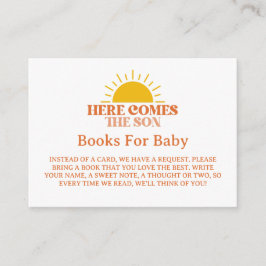 Hier komt het Son Boy Baby shower Informatiekaartje